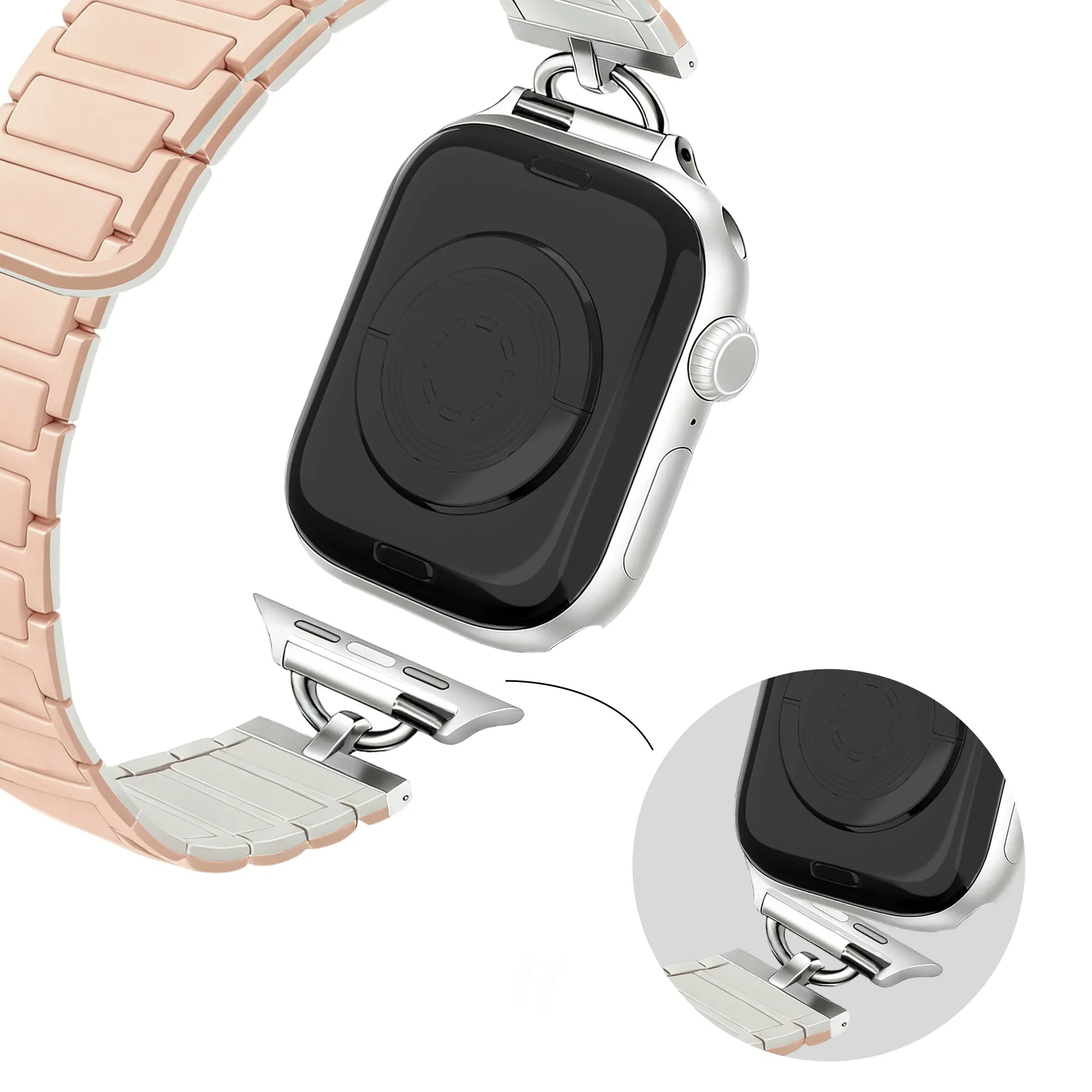Bandz Apple Watch magnetische siliconen band 'Slim' (milk tea)