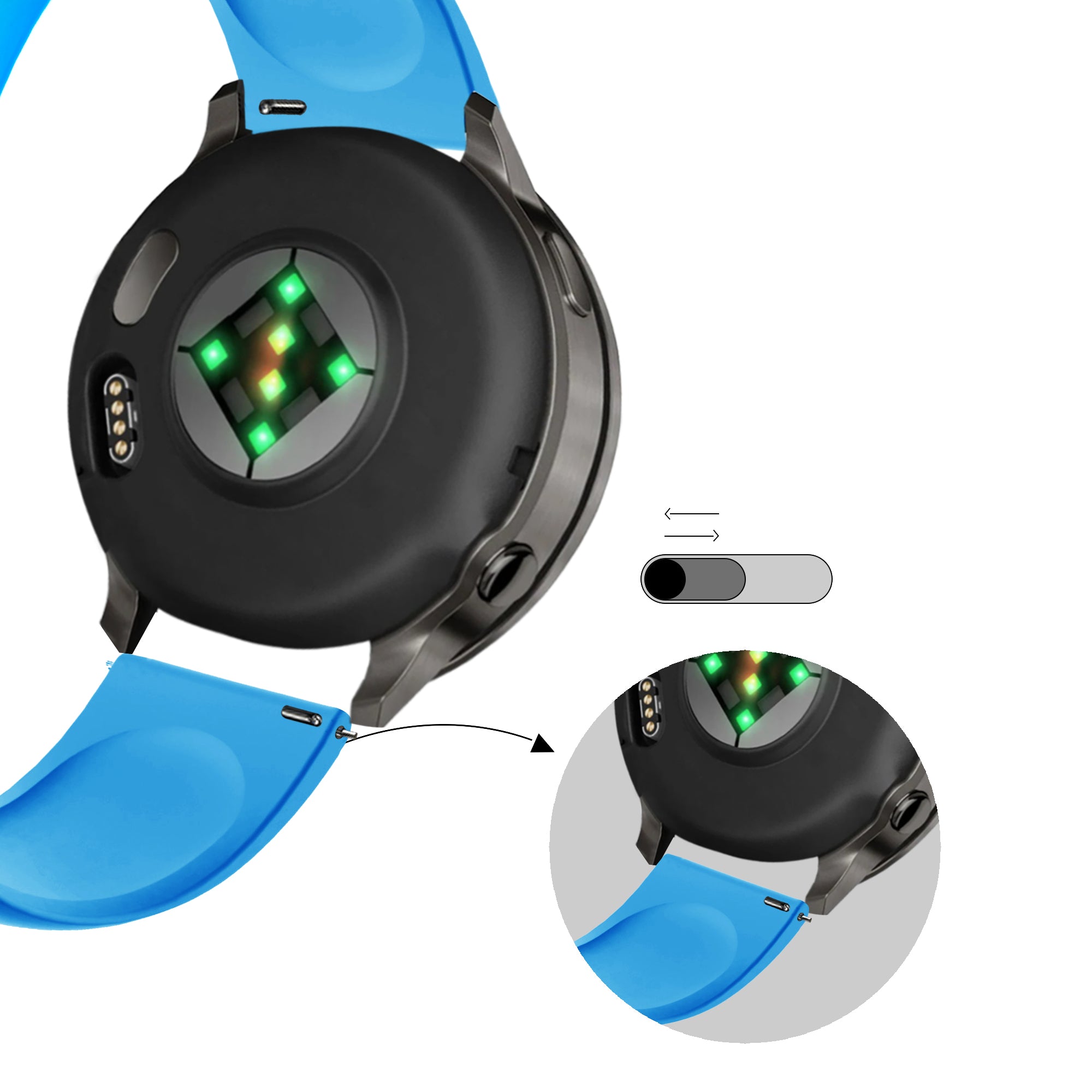 Bandz Garmin Venu 3 sport band 'Deluxe' (lichtblauw)