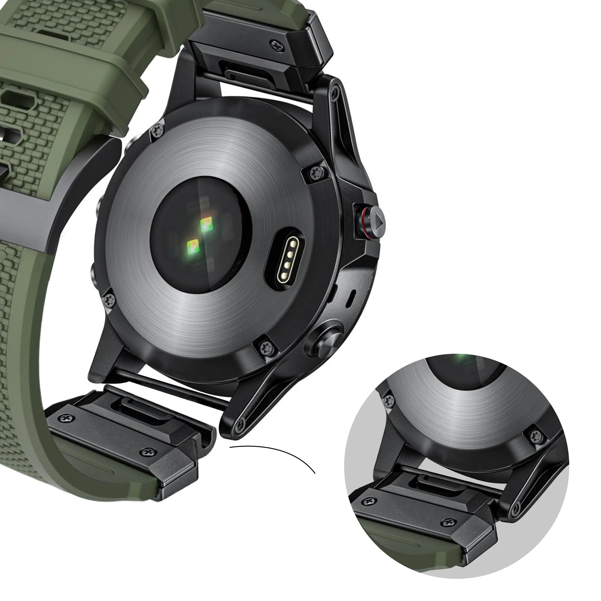 Bandz Garmin Fenix 8 - 47mm siliconen band 'Explorer' (groen)