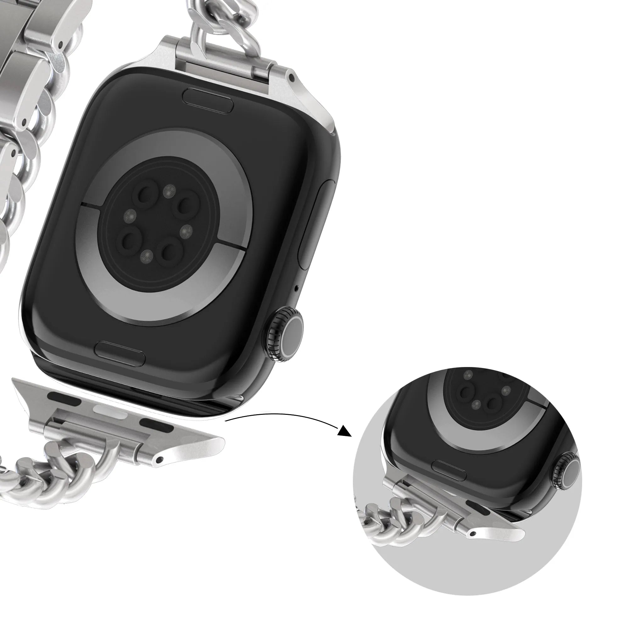 Bandz Apple Watch stalen band 'Double Tour' (sterrenlicht)