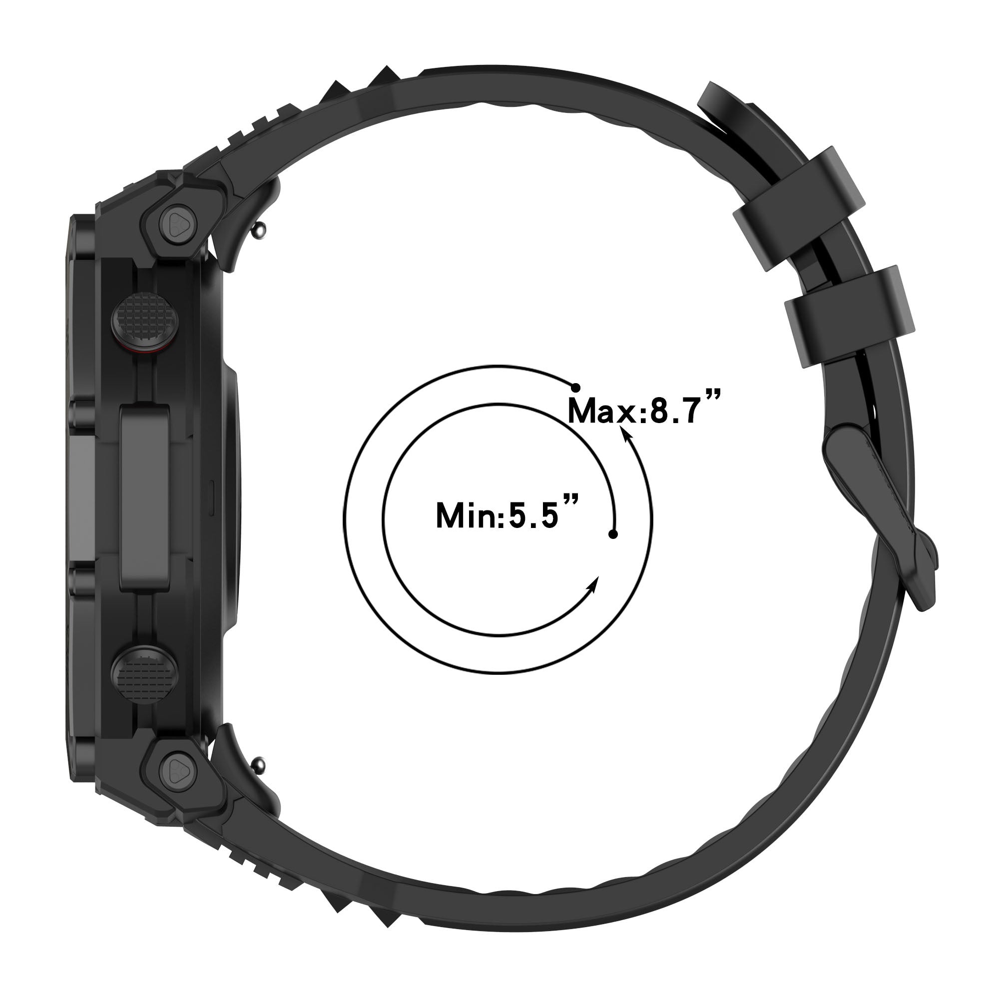 Amazfit T-Rex 3 Pro - 48mm siliconen bandje (zwart)