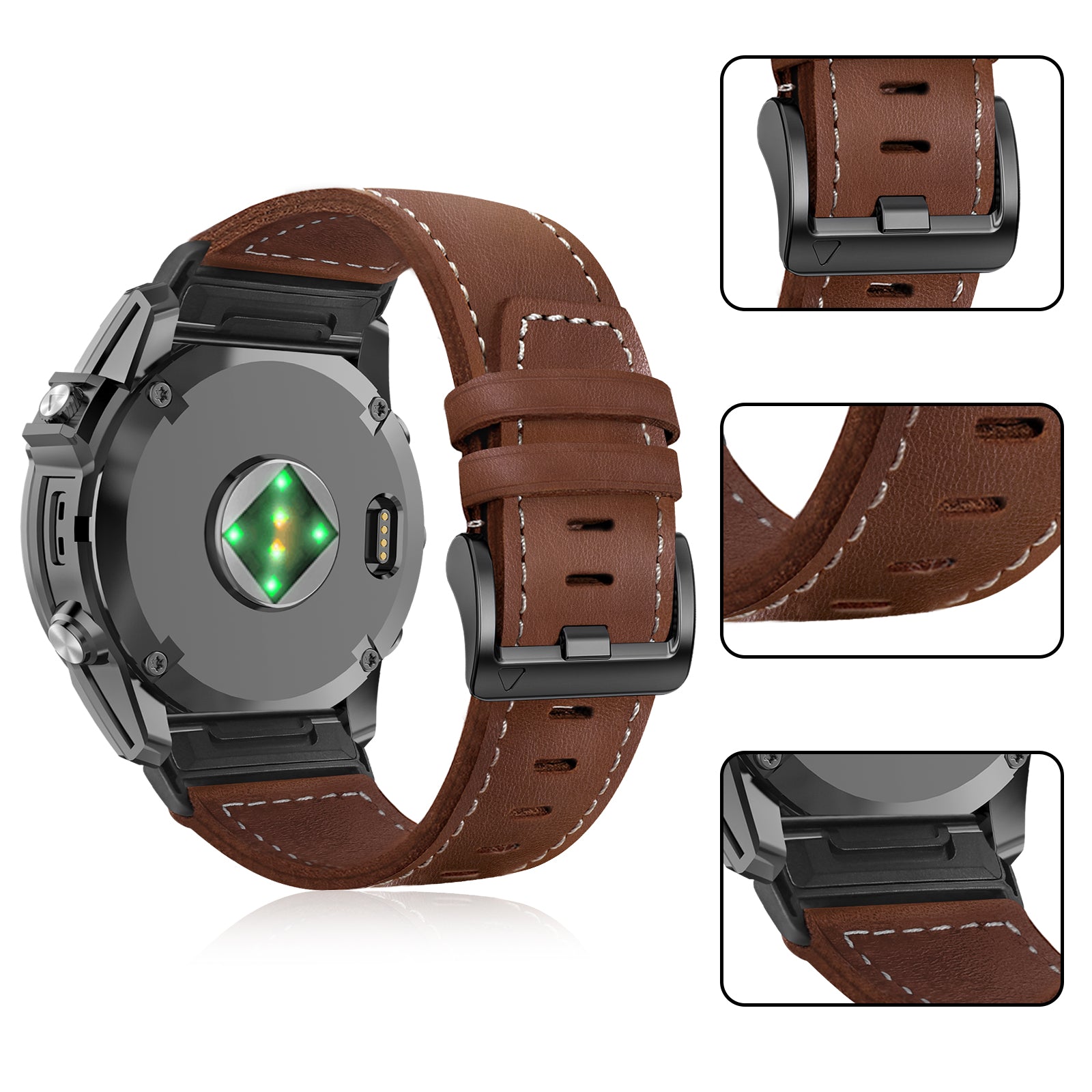 Garmin D2 Mach 1 premium leren bandje (donkerbruin)