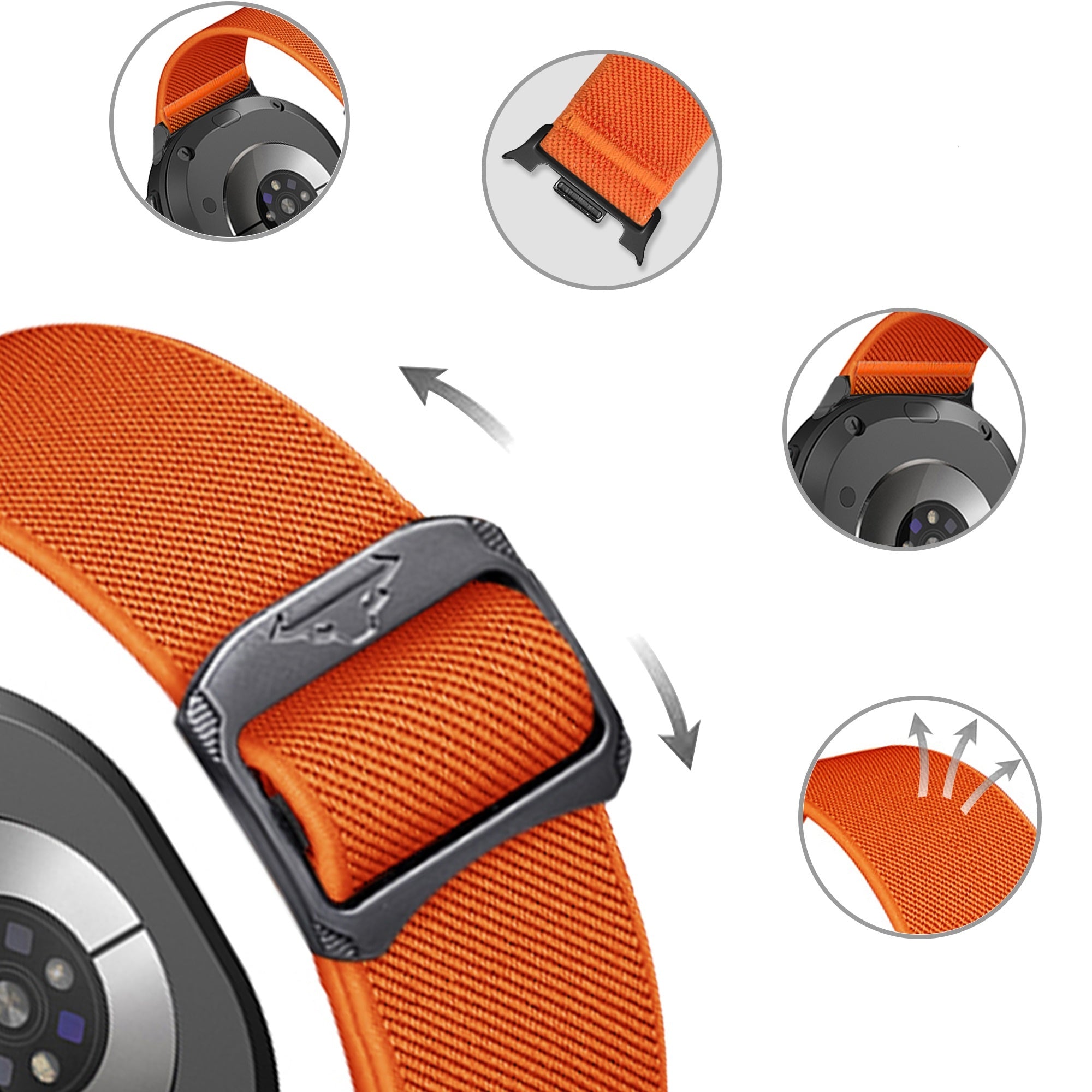 Samsung Galaxy Watch 8 - 44mm elastisch bandje (oranje)