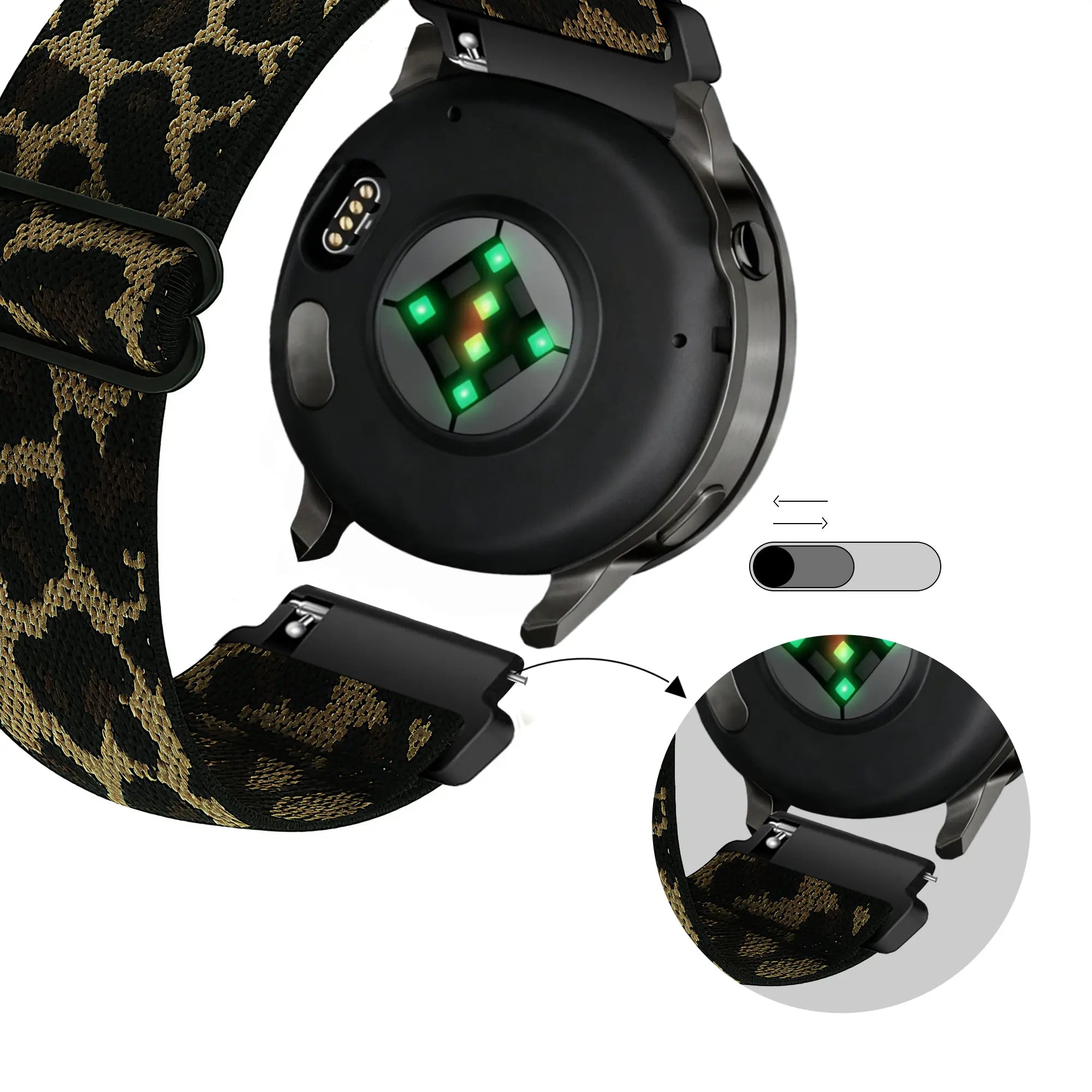 Bandz Levowatch Tiny Elastische nylon band (Leopard)