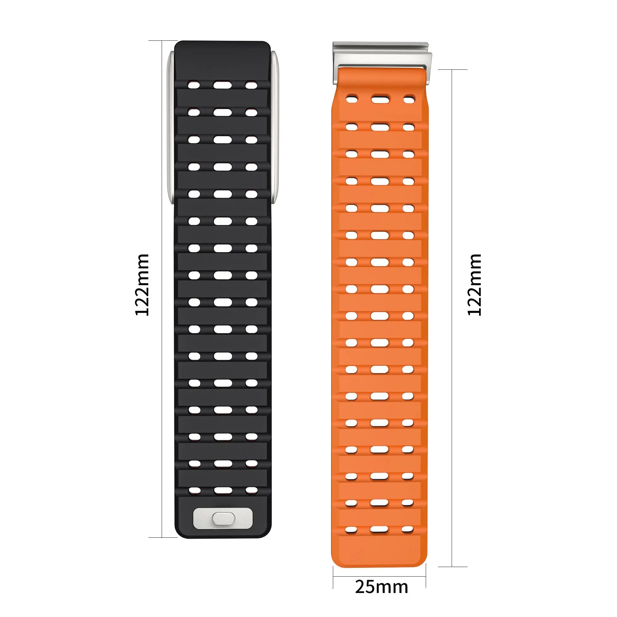 Magnetisch siliconen bandje geschikt voor Whoop 5.0 (zwart/oranje)