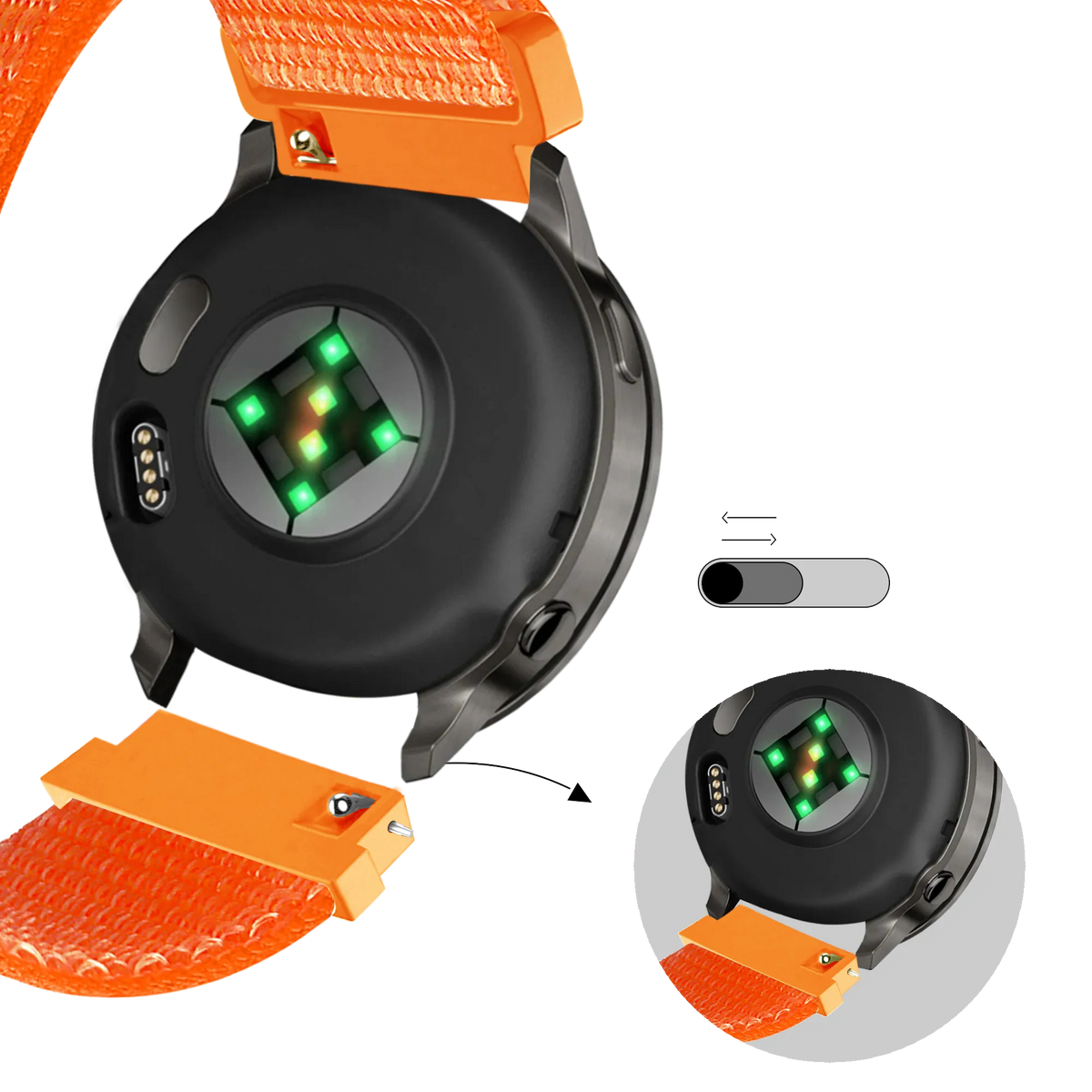 Bandz Garmin Venu SQ nylon loop band (oranje)