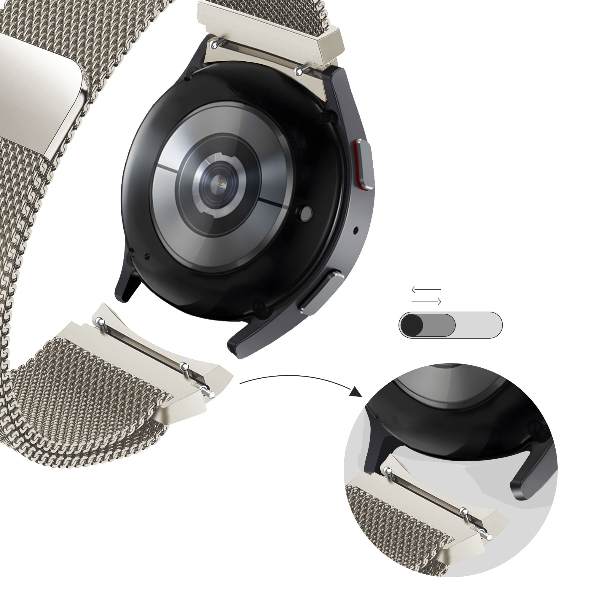 Bandz Samsung Galaxy Watch FE Milanese loop band (sterrenlicht)