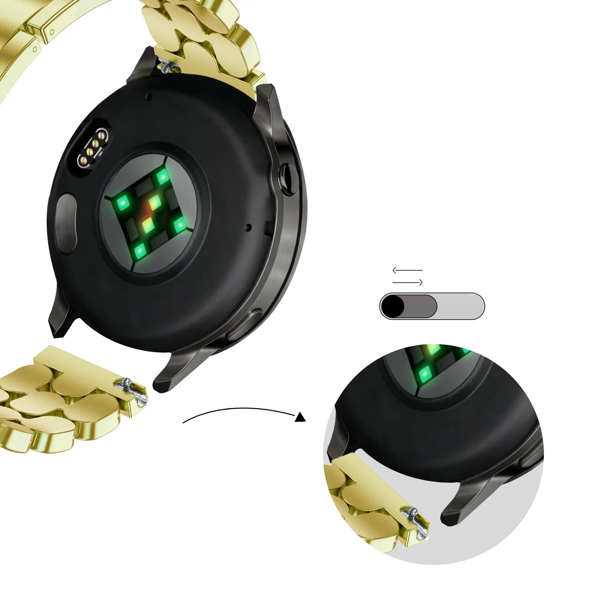 Bandz Garmin Venu 3s stalen band 'Oval' (goud)