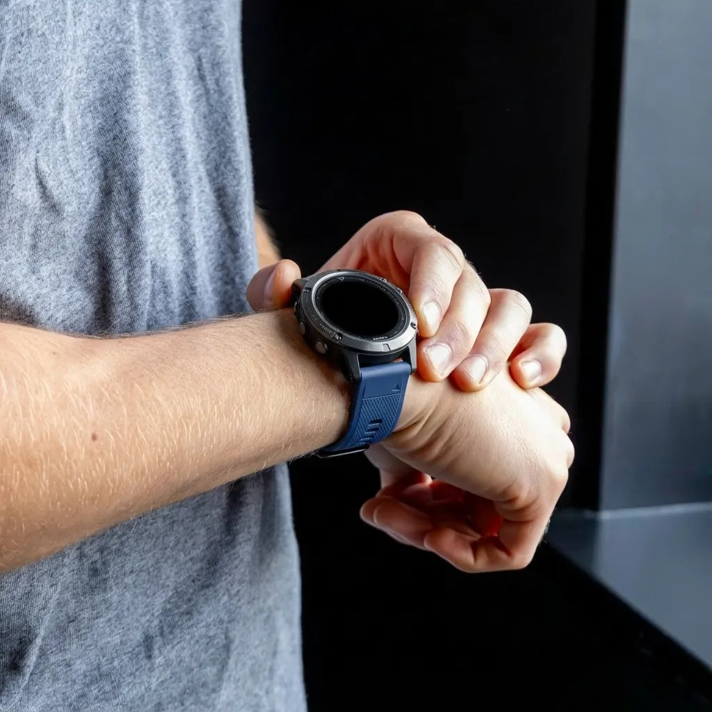 Garmin Fenix 5 / 6 siliconen bandje (donkerblauw)