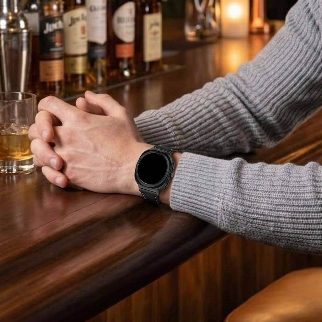 Samsung Galaxy Watch Ultra leren gesp band (zwart)