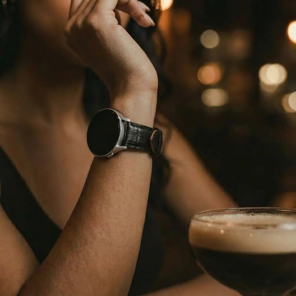 Amazfit Bip 3 (Pro) Crocodile Leather Grain Strap (Black)
