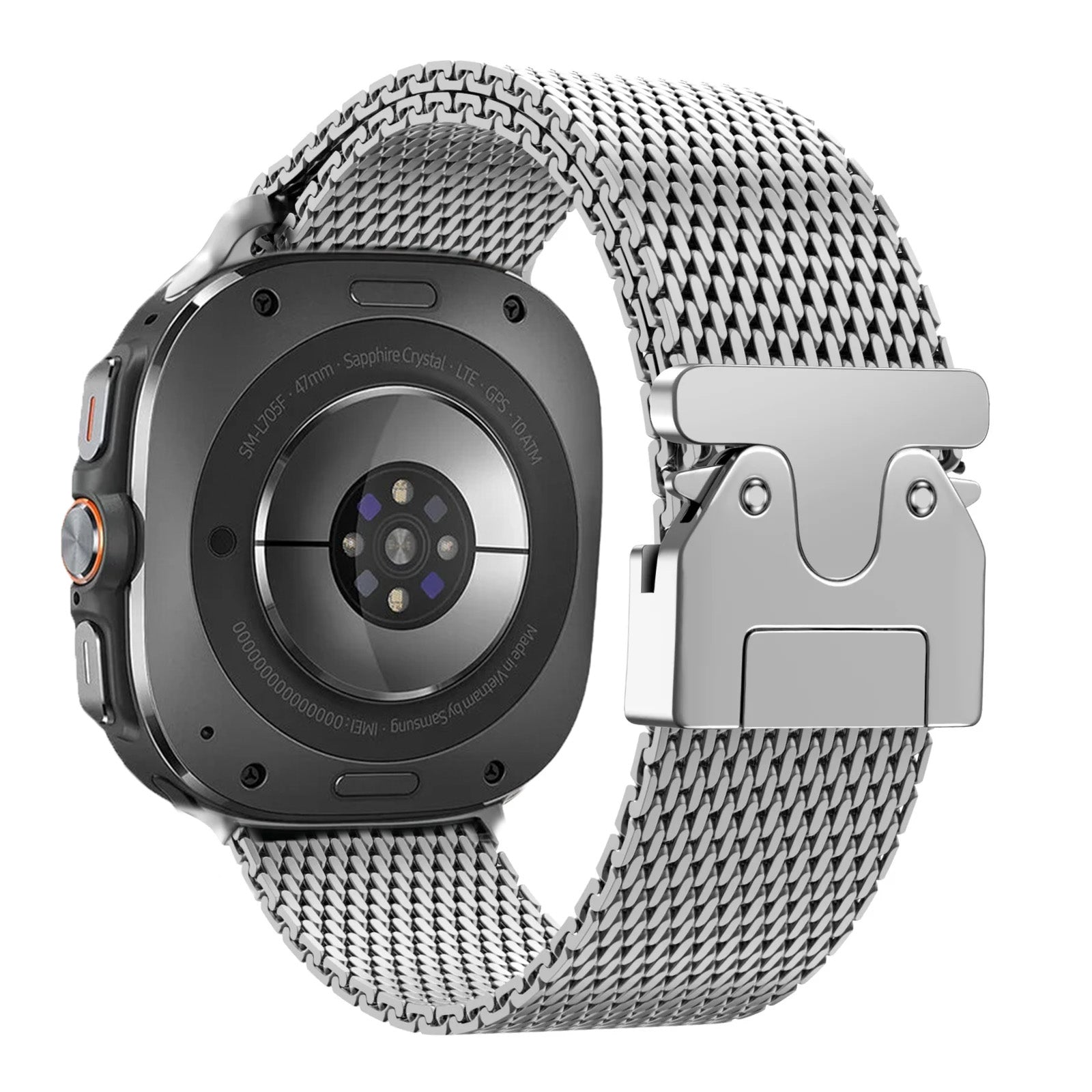 Samsung Galaxy Watch Ultra Milanese band met P-buckle (titanium)