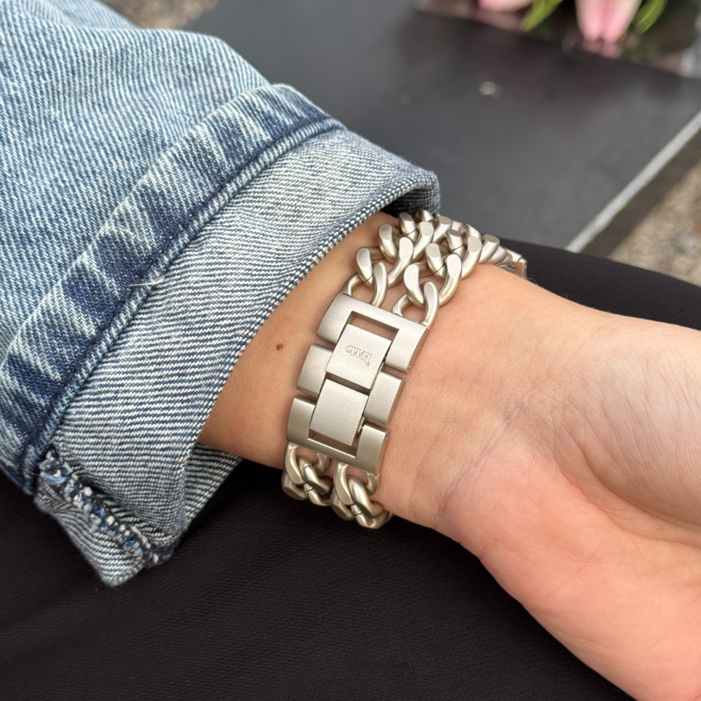 xoxo Wildhearts Apple Watch stalen chain bandje (sterrenlicht) - 38/40/41/42mm