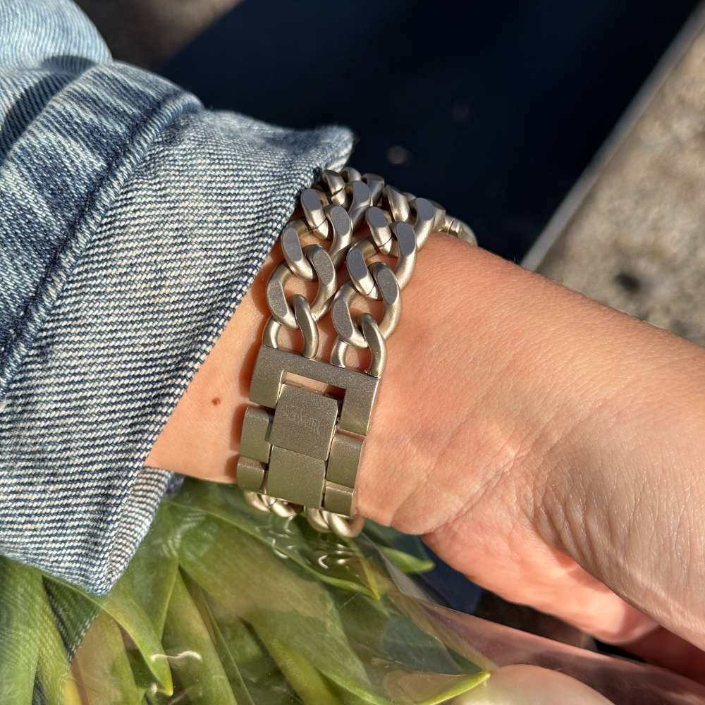 xoxo Wildhearts Apple Watch stalen chain bandje (sterrenlicht) - 38/40/41/42mm