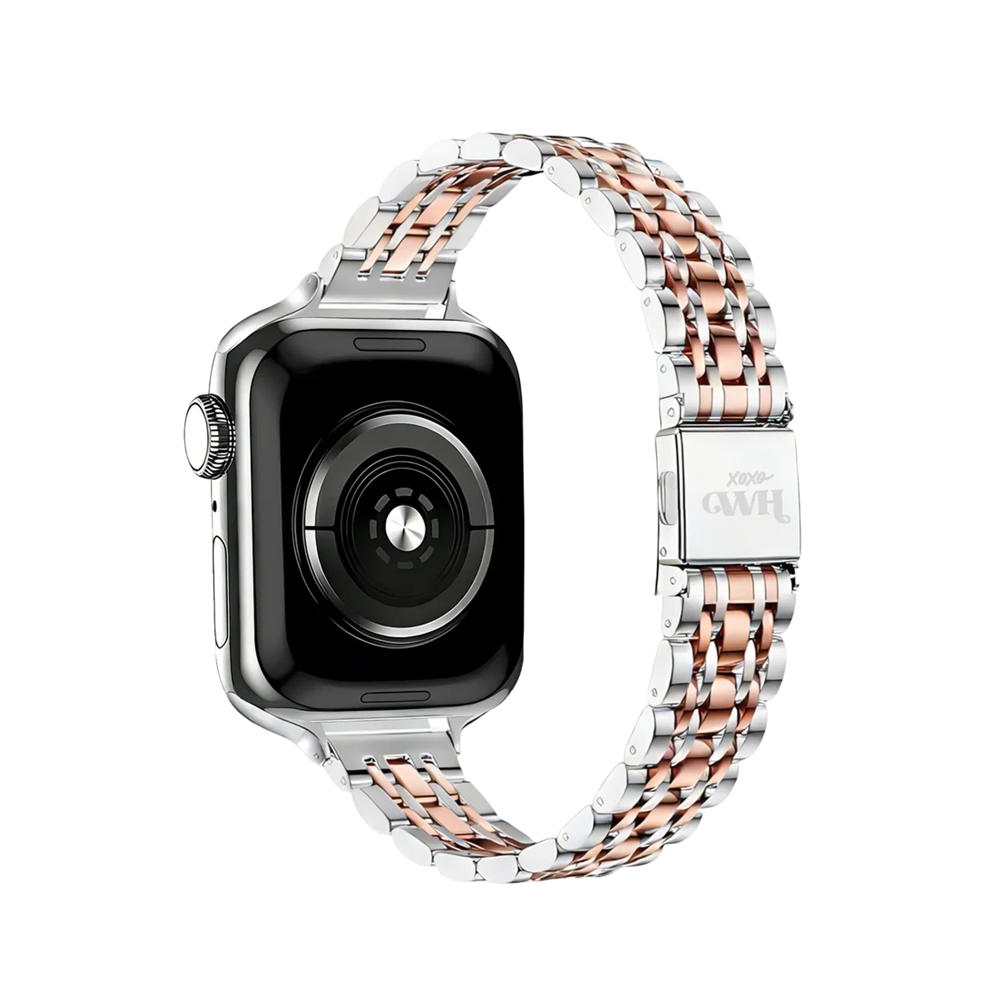 xoxo Wildhearts Apple Watch stalen bandje 'slim' (zilver/rosé goud)