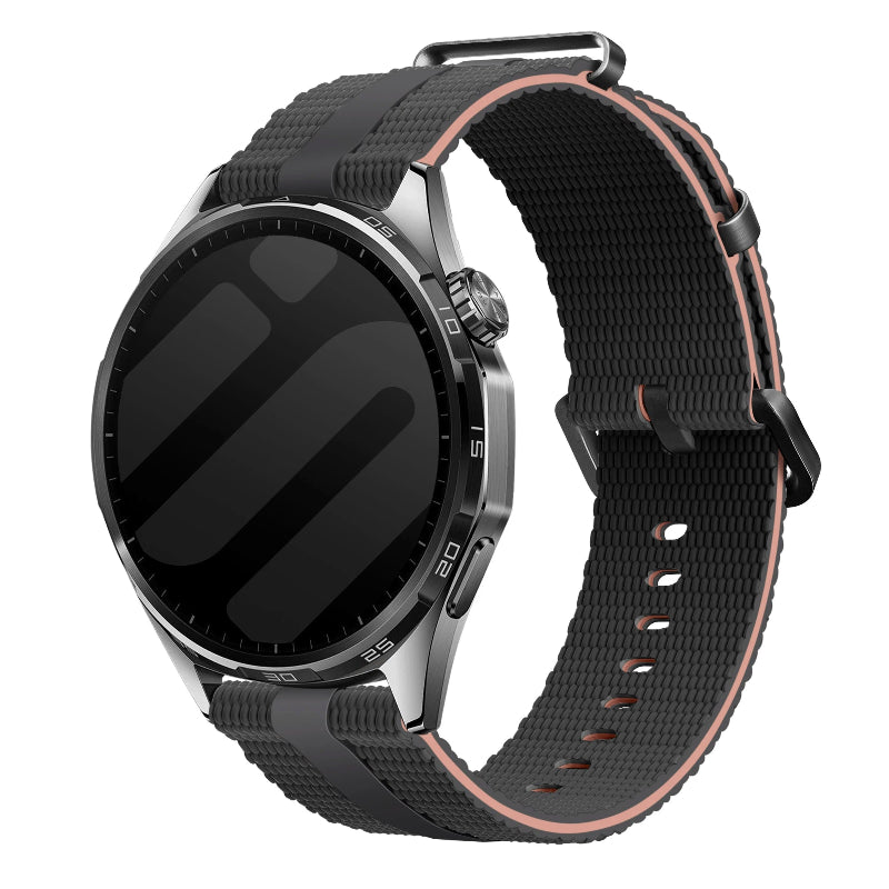 Huawei Watch GT 4 - 41mm siliconen active band (zwart/lichtroze)