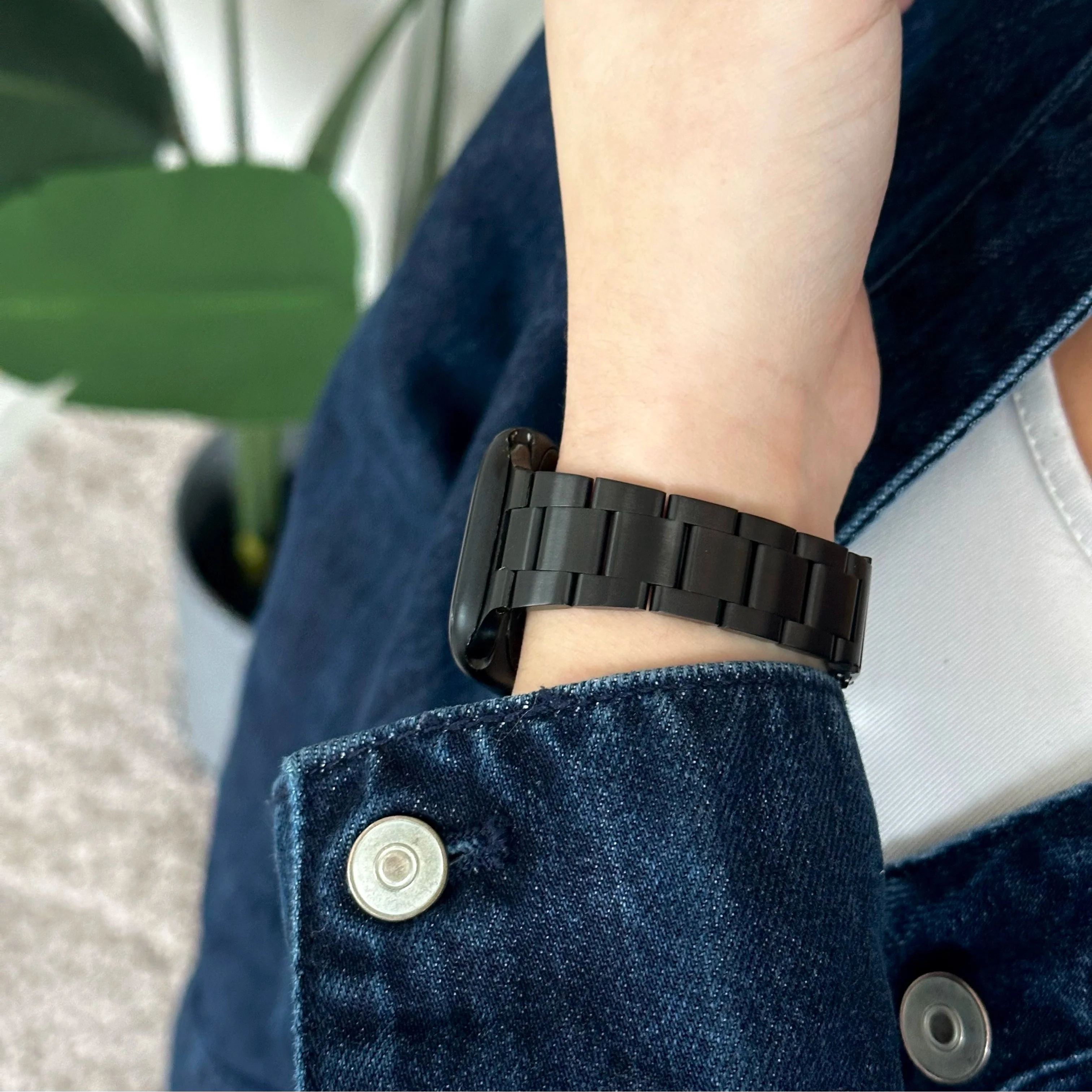 xoxo Wildhearts Apple Watch fijn stalen bandje (zwart)