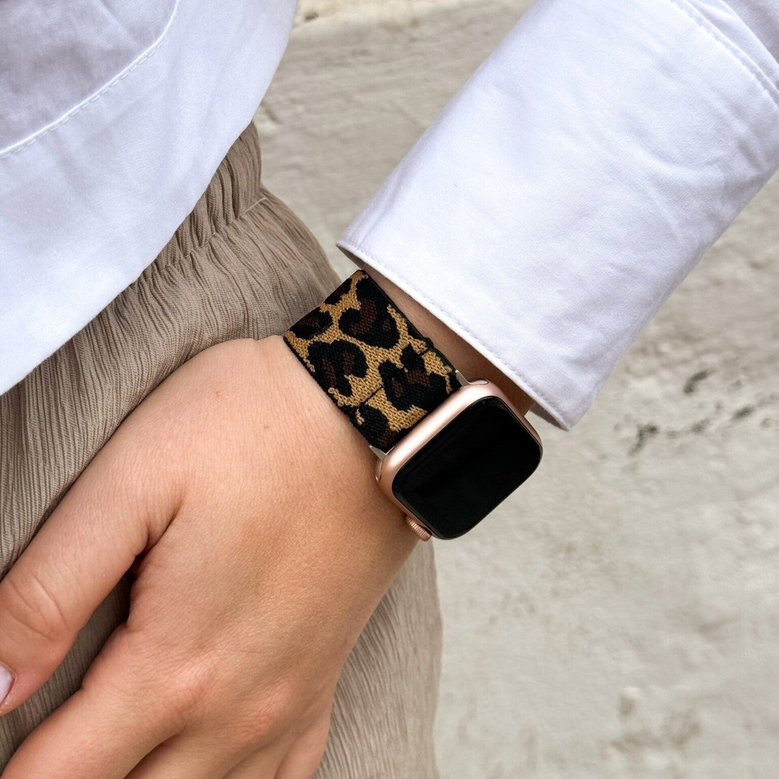 Apple Watch elastisch bandje (leopard)