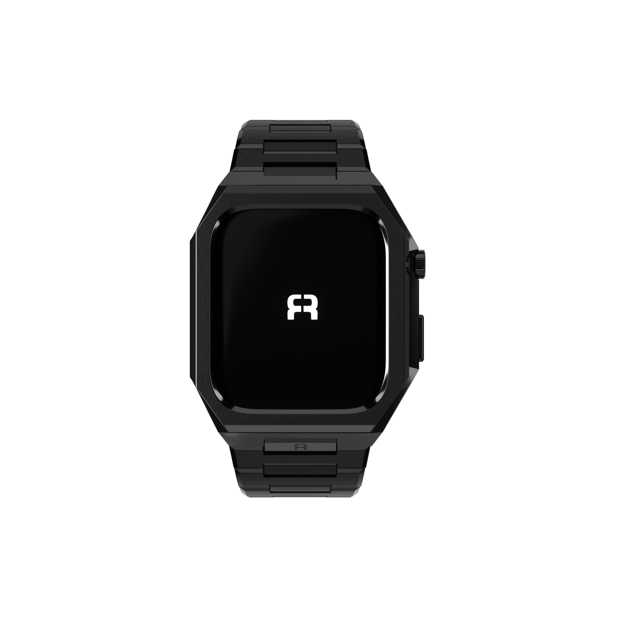 Reqior Apple Watch 45mm case met stalen band 'Nautilus' (zwart)