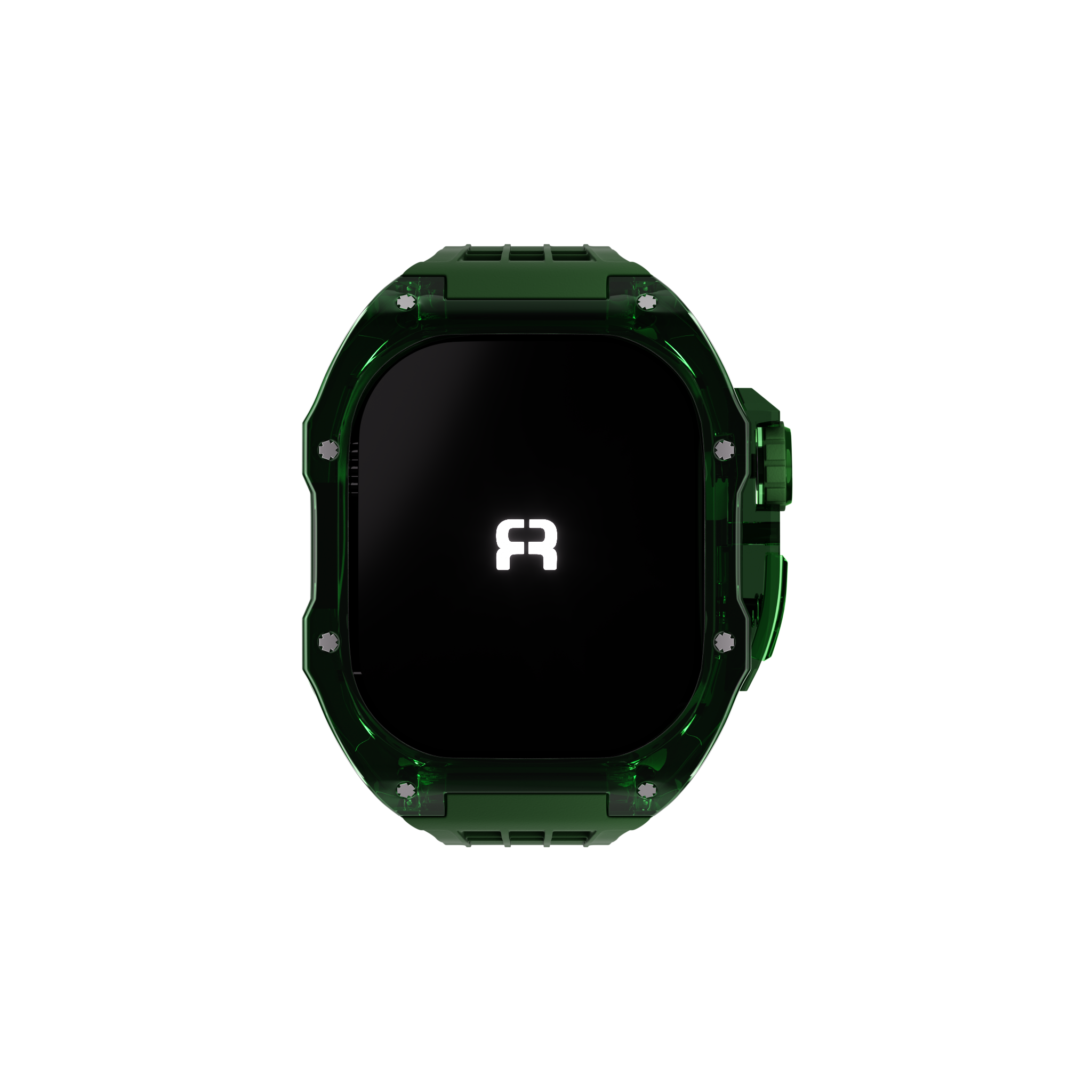 Reqior Apple Watch 45mm polymer case met rubberen band (groen)