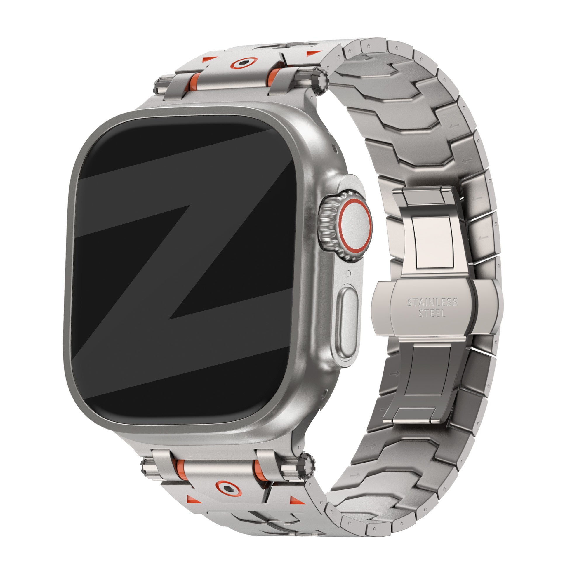 Bandz Apple Watch metalen grain band 'Deluxe' (titanium)