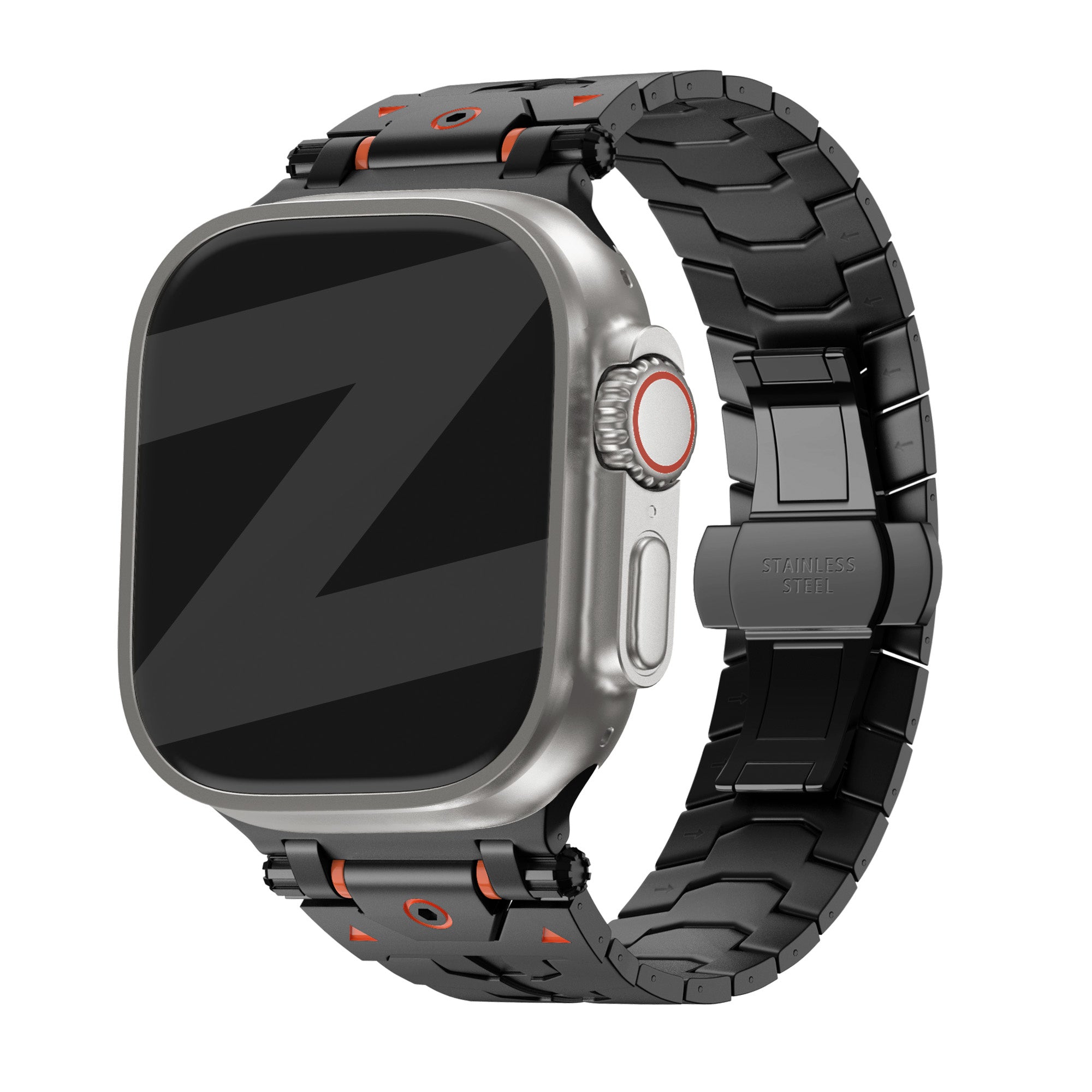 Bandz Apple Watch metalen grain band 'Deluxe' (zwart)