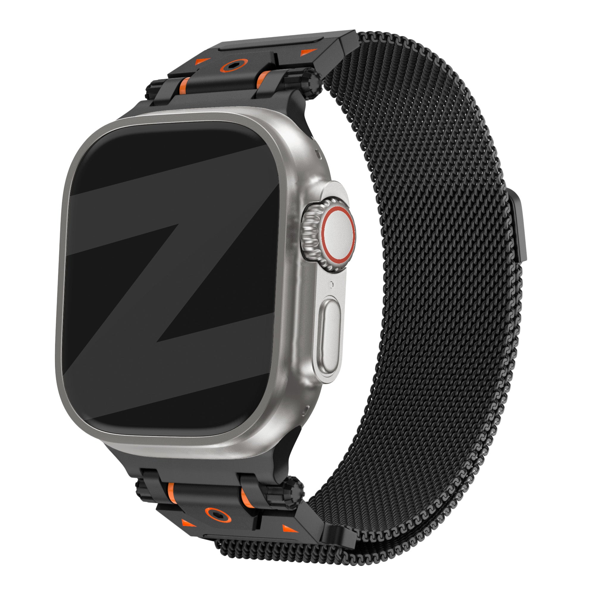 Bandz Apple Watch rugged Milanese loop band (zwart)