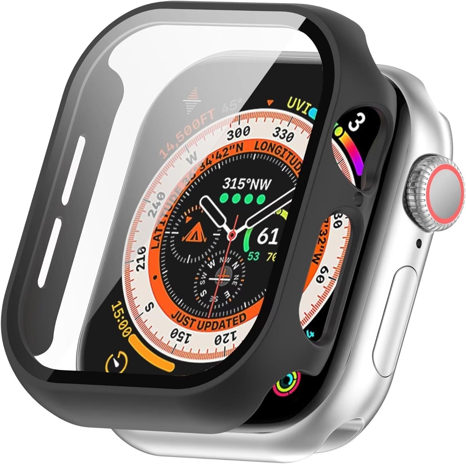 Apple Watch 11 hard case met glas (zwart)