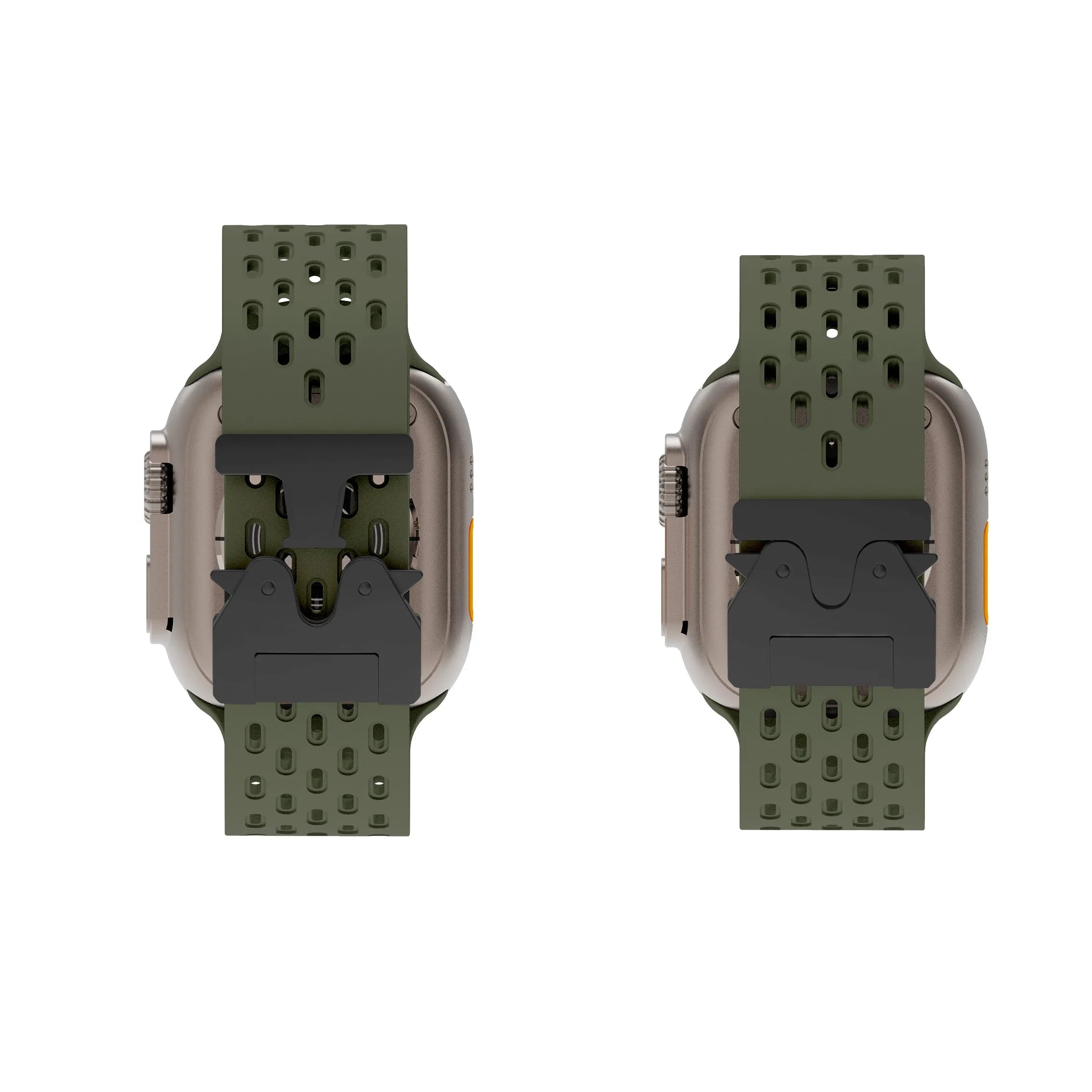 Apple Watch siliconen air bandje met P-Buckle (legergroen)