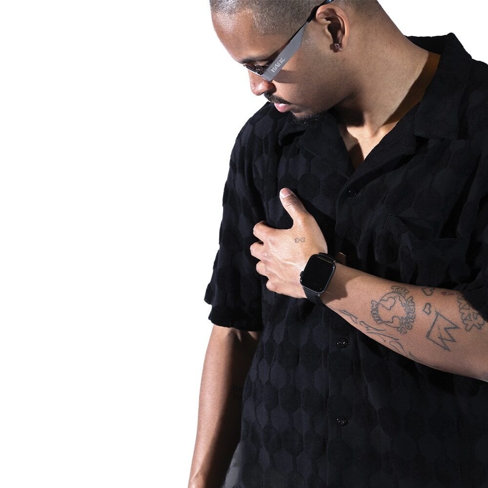 BALR Apple Watch leren band (zwart)