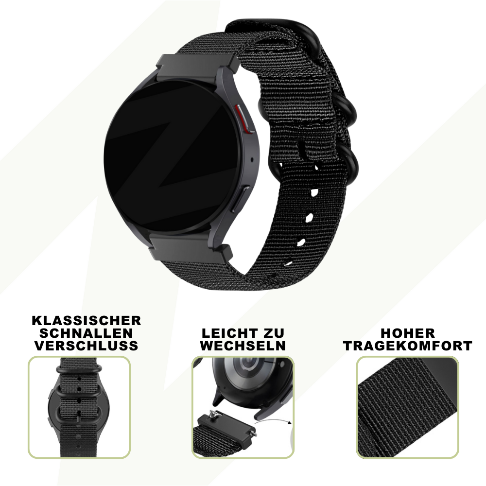 Bandz Coros Pace 2 Nylon Strap with Buckle (Black)