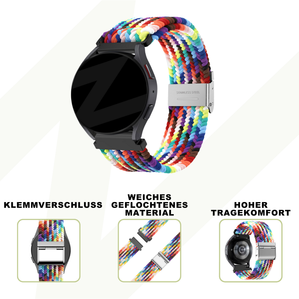 Bandz Coros Pace 2 gevlochten nylon band (regenboog)