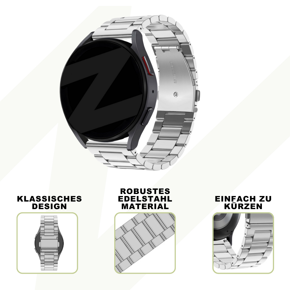 Bandz Coros Apex 42mm stalen band 'Classic' (zilver)