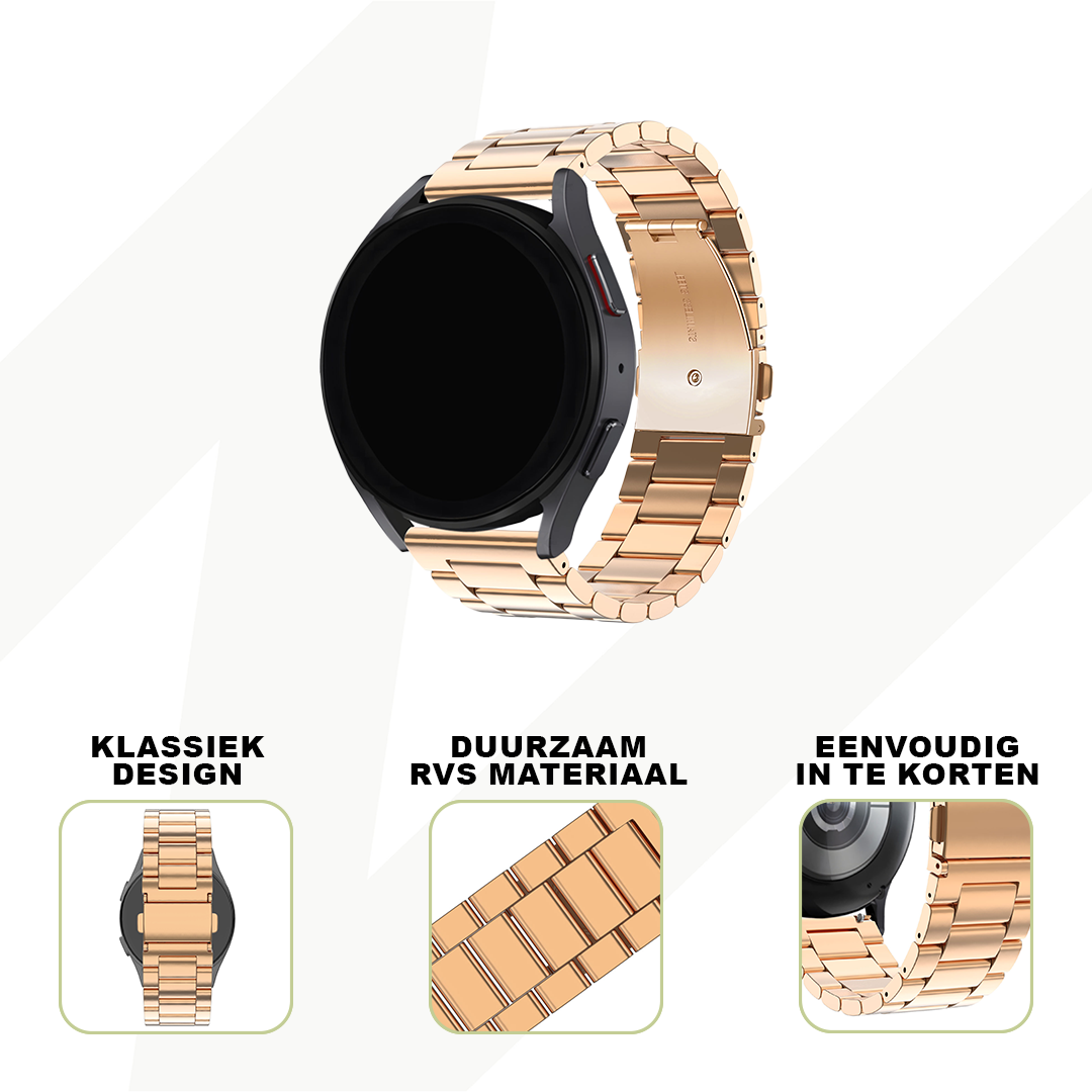 Bandz Garmin Vivoactive 3 stalen band 'Classic' (rosé goud)