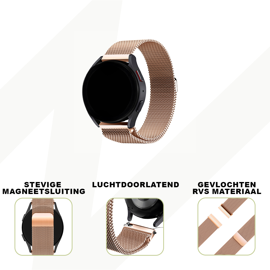 Bandz Garmin Vivoactive 3 Milanese loop band (rosé goud)