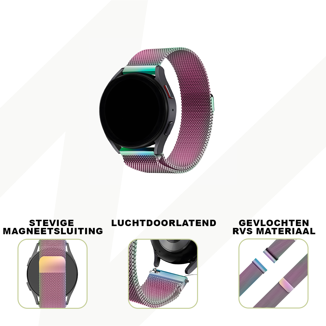 Bandz Garmin Vivoactive 3 Milanese loop band (regenboog)