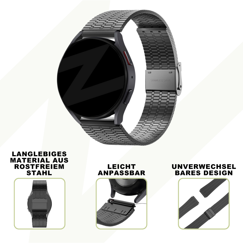 Bandz Suunto 9 Peak Pro verstelbare stalen band (zwart)