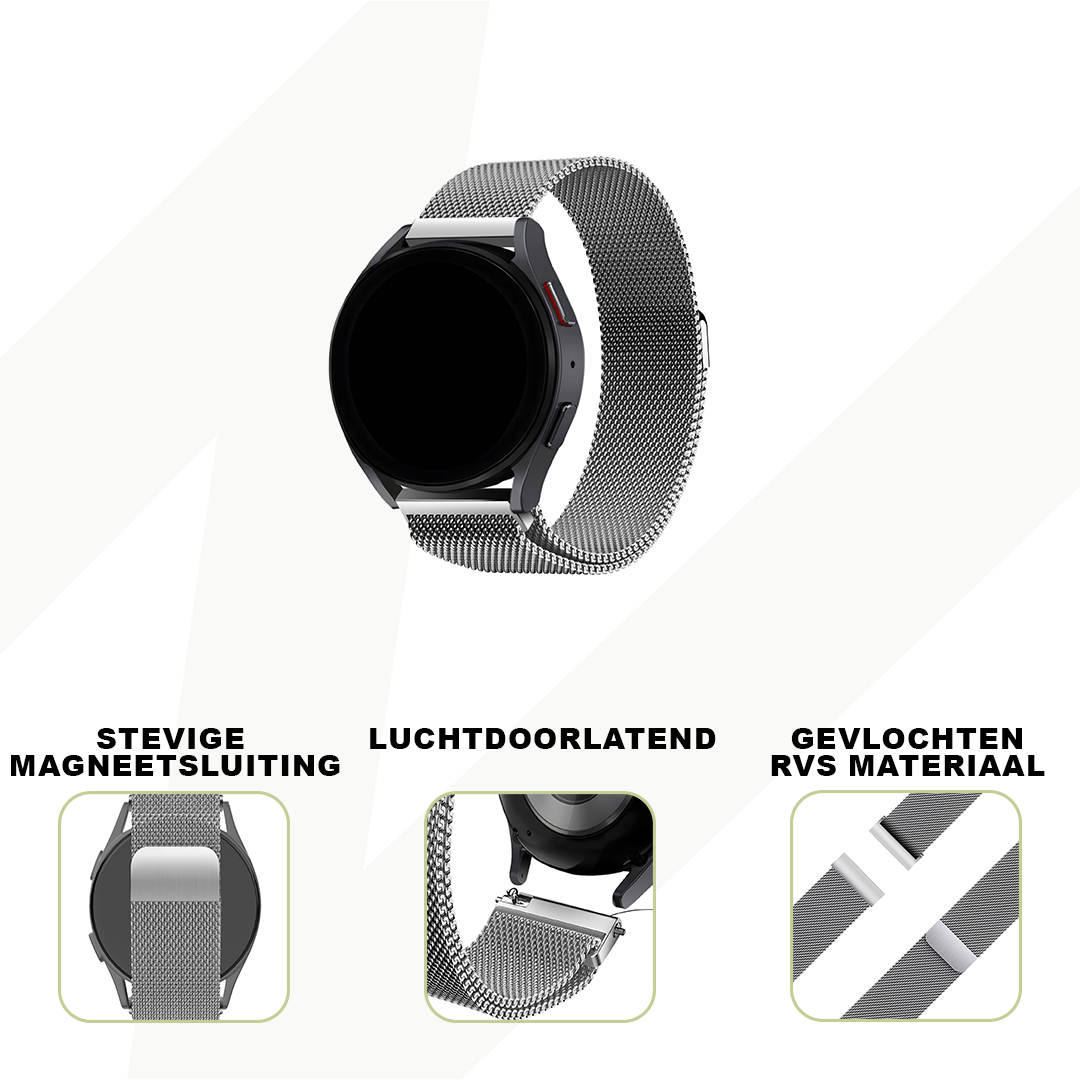 Bandz Garmin Venu 2 Milanese loop band (zilver)