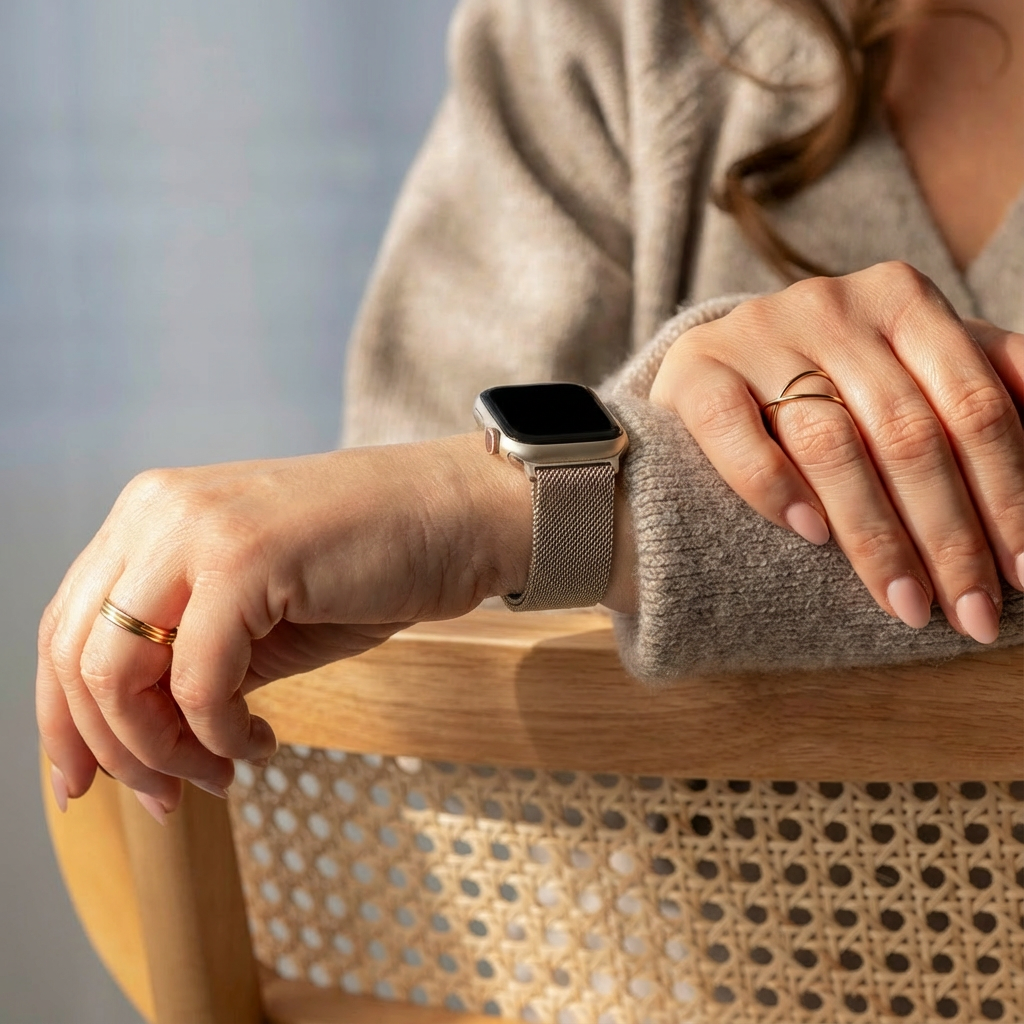 Apple Watch Milanese band (sterrenlicht)