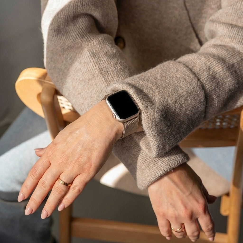 Apple Watch Milanese band (sterrenlicht)