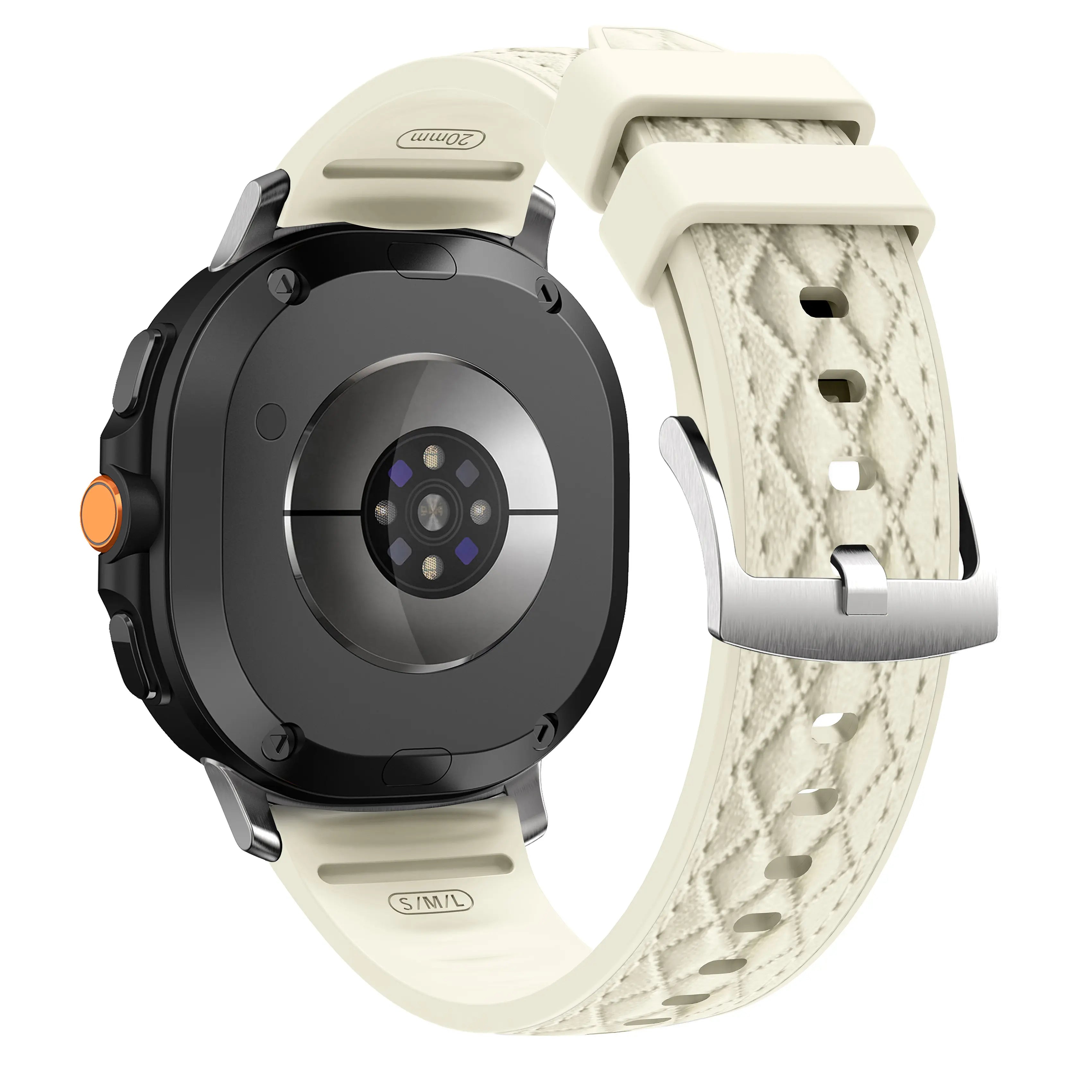 Samsung Galaxy Watch 8 - 44mm Diamond Leather Hybrid Strap (Beige)