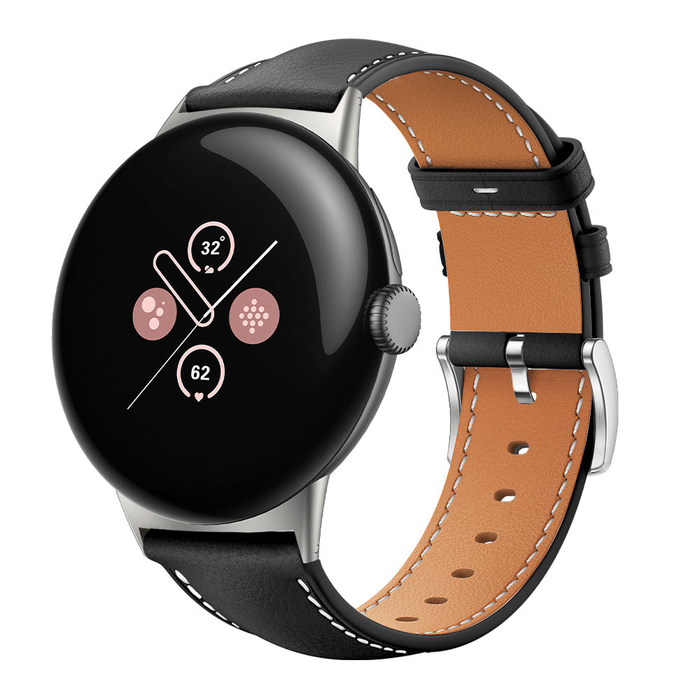 Google Pixel Watch 4 - 45mm leren bandje (zwart)
