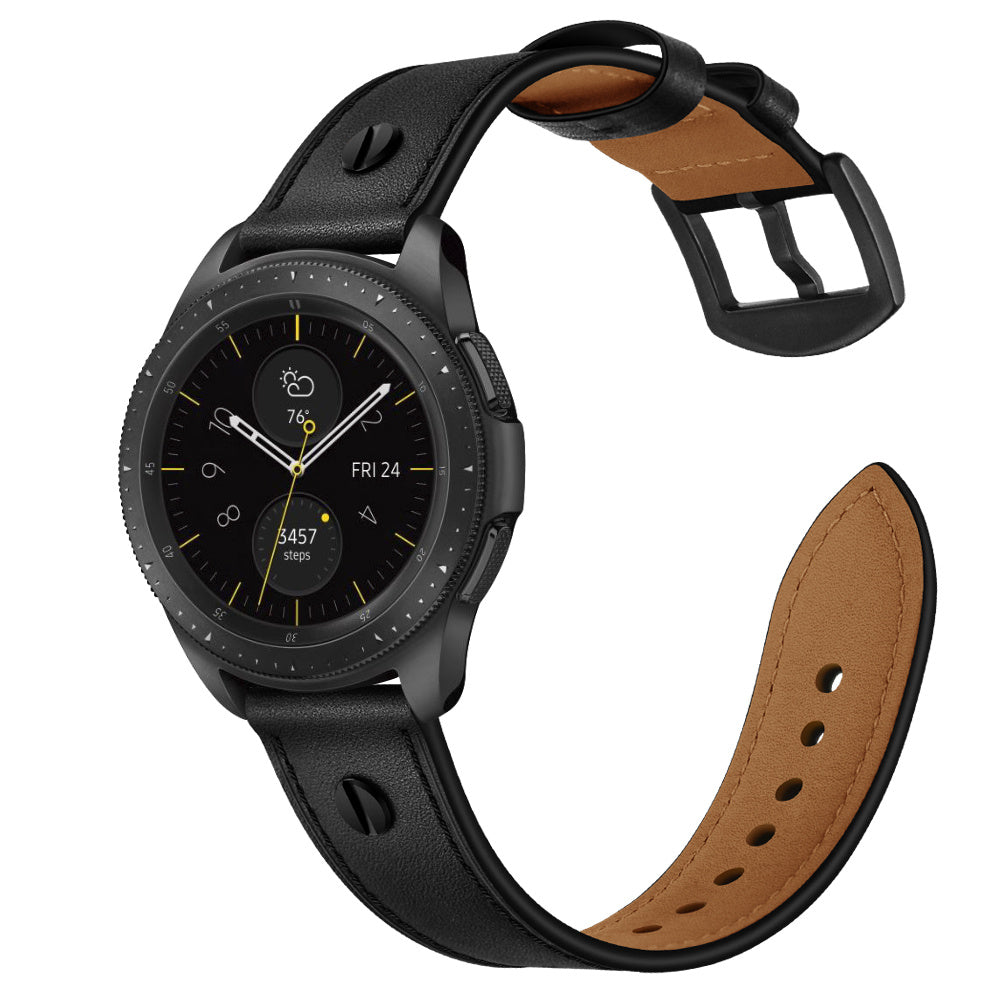 Amazfit Active geschroefde leren bandje (zwart)