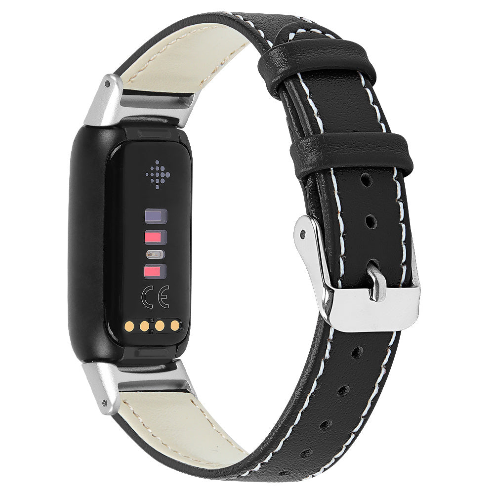 Fitbit Luxe modern leren bandje (zwart)