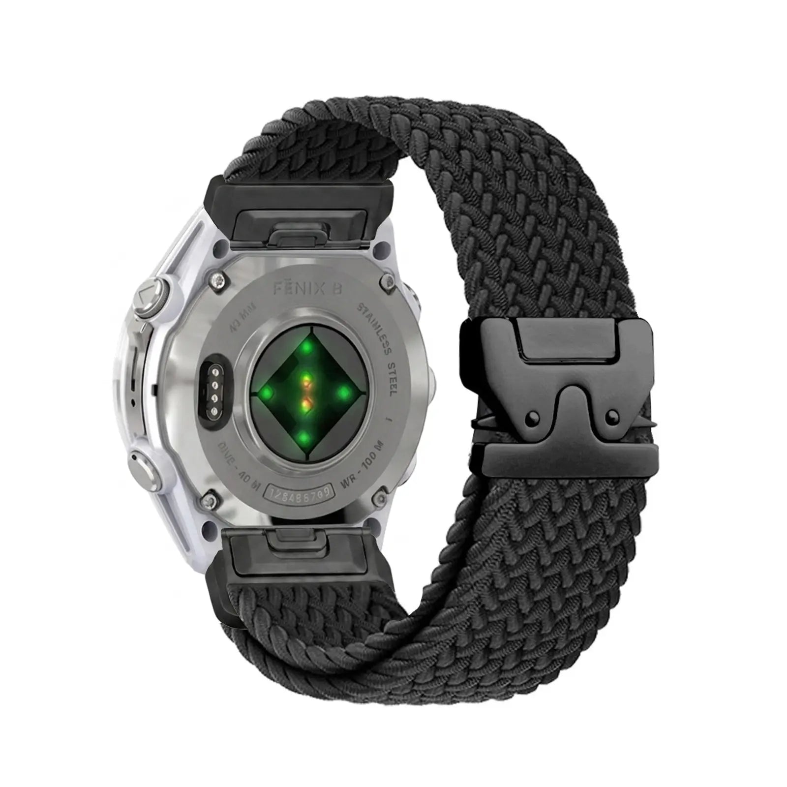 Garmin Forerunner 945 Braided Strap P-Buckle (Black with Black)