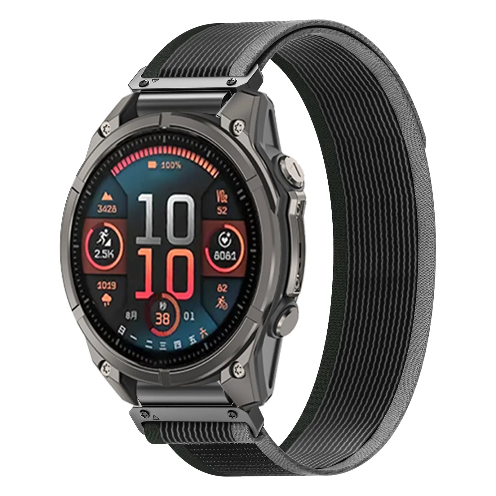 Garmin Fenix 7x Premium Trail Loop Strap (Black/Green)
