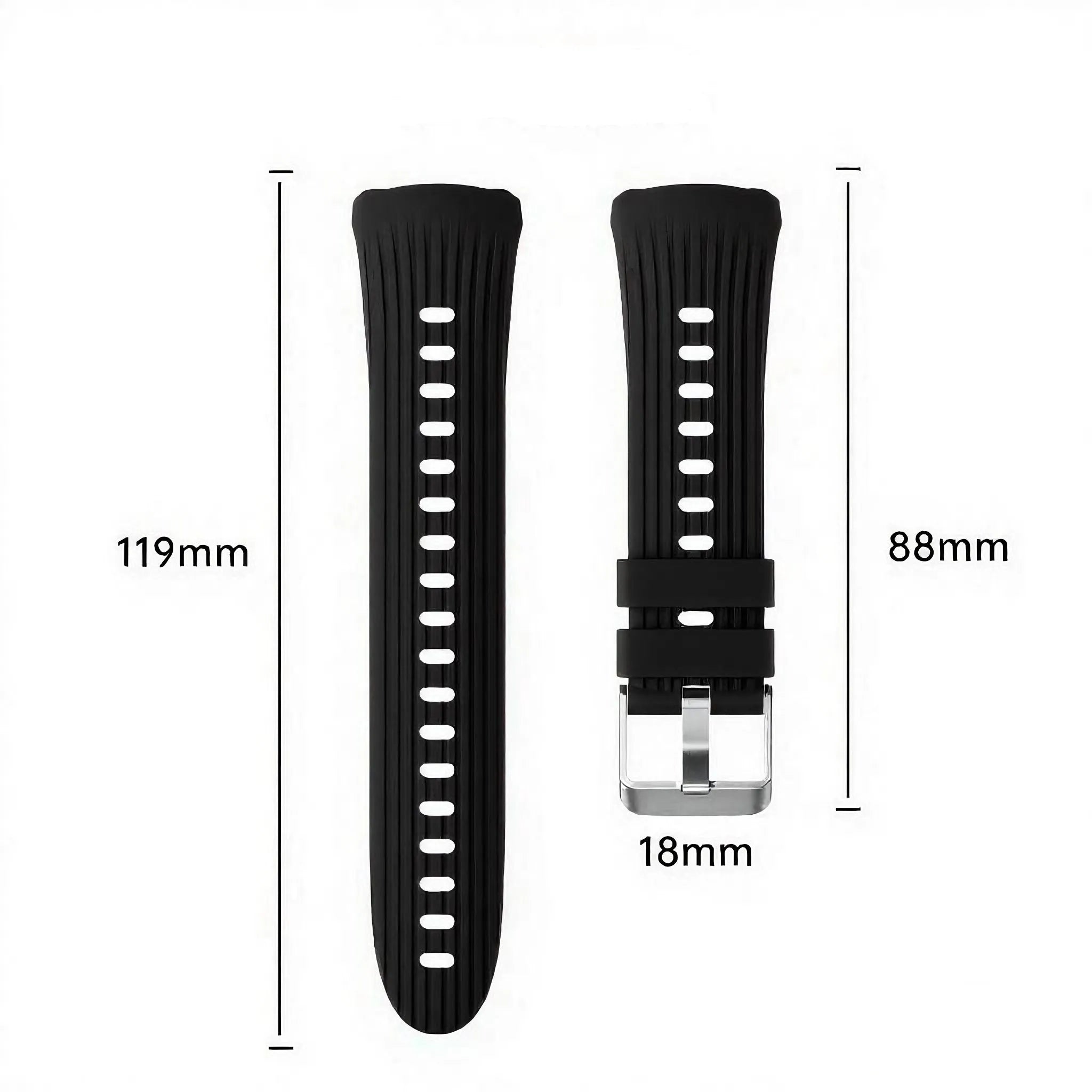 Huawei Watch 5 - 42mm siliconen bandje 'perfect fit' (zwart)