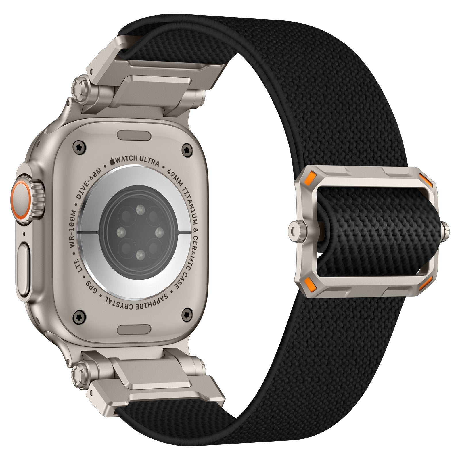 Apple Watch 'Explorer' Polyester Strap (Black with Titanium)