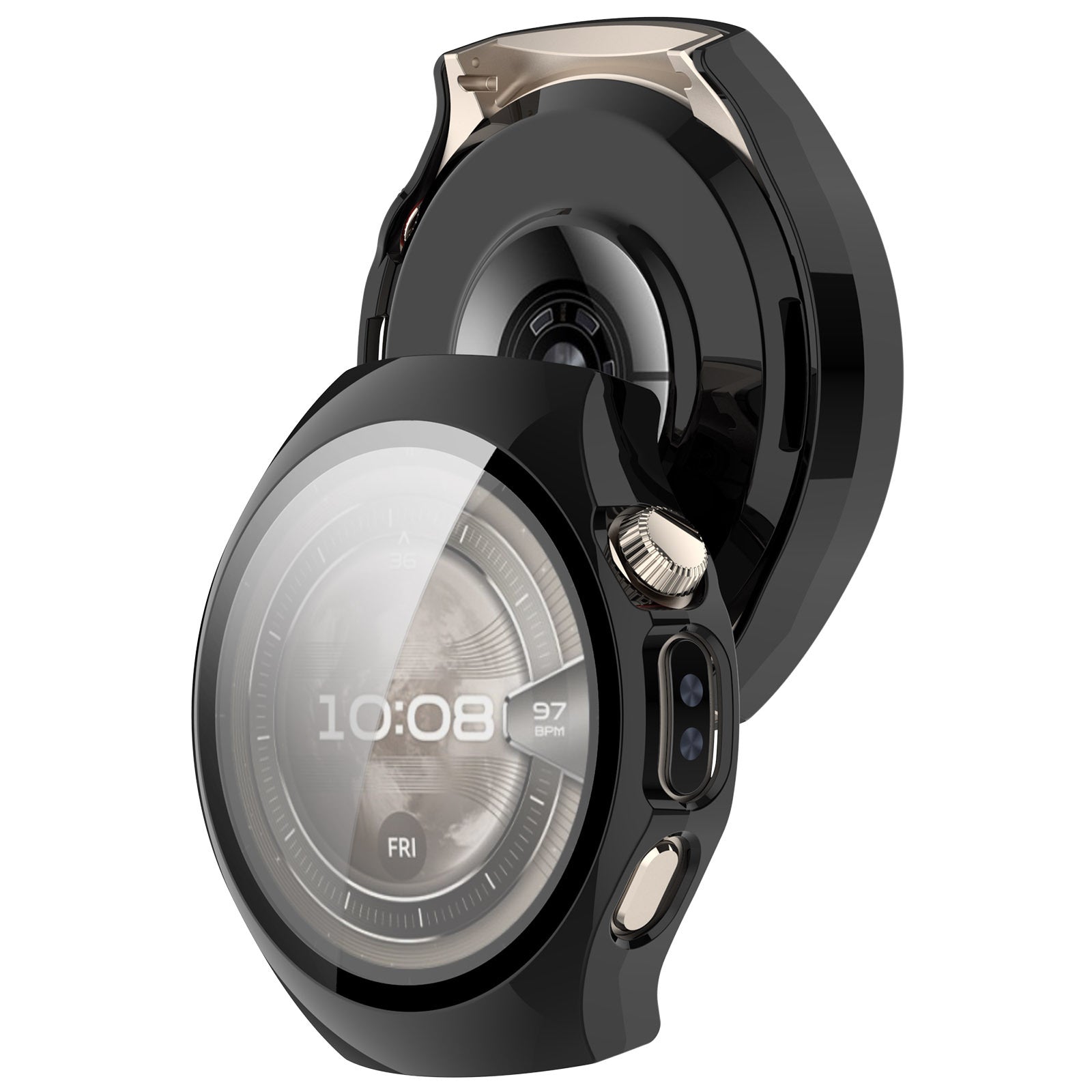 Huawei Watch 5 - 42mm hard case met glas (zwart)