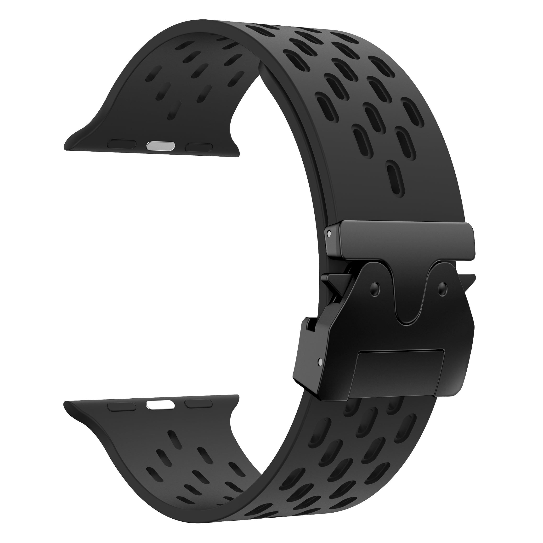 Apple Watch siliconen air bandje met P-Buckle (zwart)